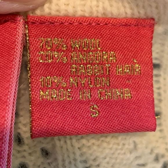 Charlotte Tarantola Women's S cream wool Angora snap up vintage look cardigan - Picture 8 of 10